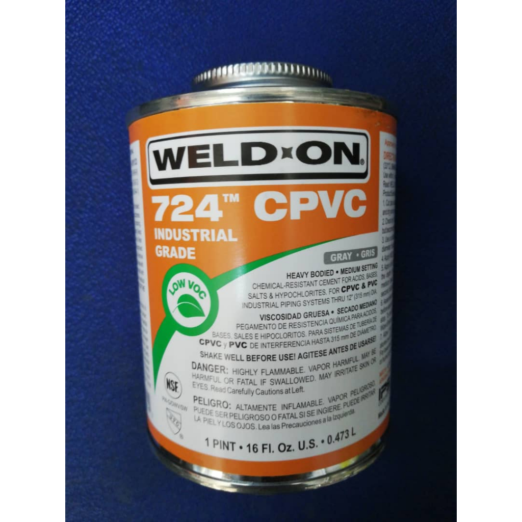 WeldOn solvent cements, cleaners and primers for PVC and CPVC piping