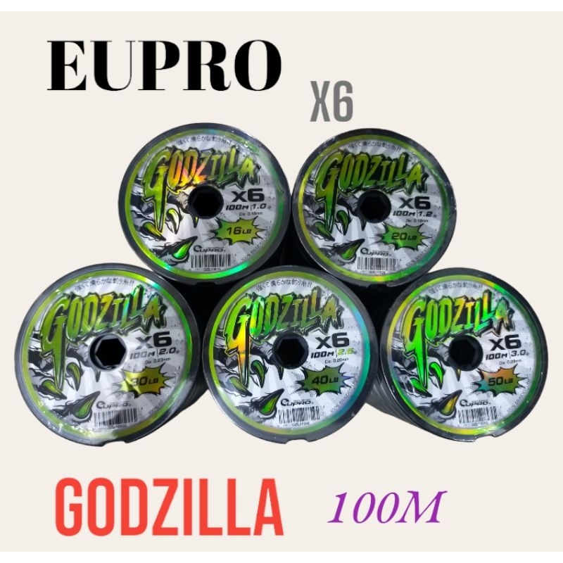 2024 New EUPRO GODZILLA X6 100M 100% Braided Line Braid Fishing Tali ...