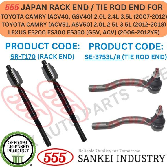 555 GENUINE JAPAN TIE ROD END / RACK END FOR TOYOTA CAMRY [ACV40, GSV40
