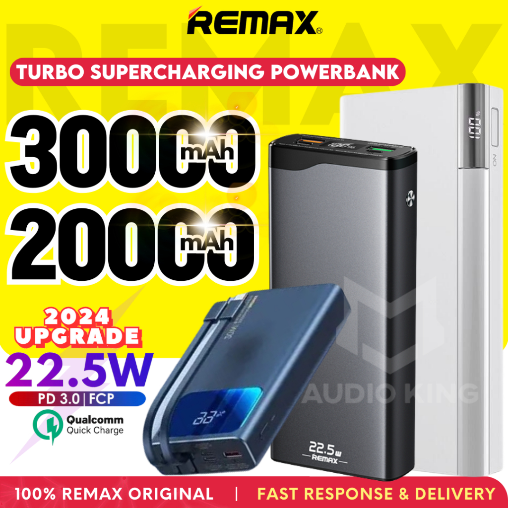 REMAX Original Fast Charging Powerbank 20000mAh With Built In Cable PD ...