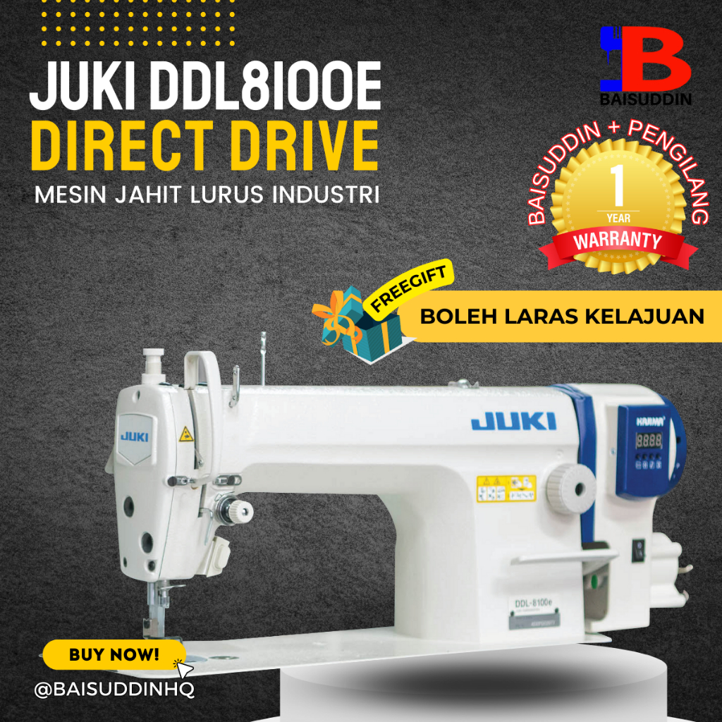 [ORIGINAL] JUKI DDL8100E Direct Drive Mesin Jahit Lurus Industri