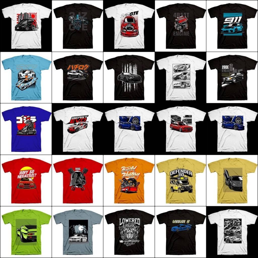 150+ Car Designs Mega Bundle, Tshirt Design Bundle PNG File High ...
