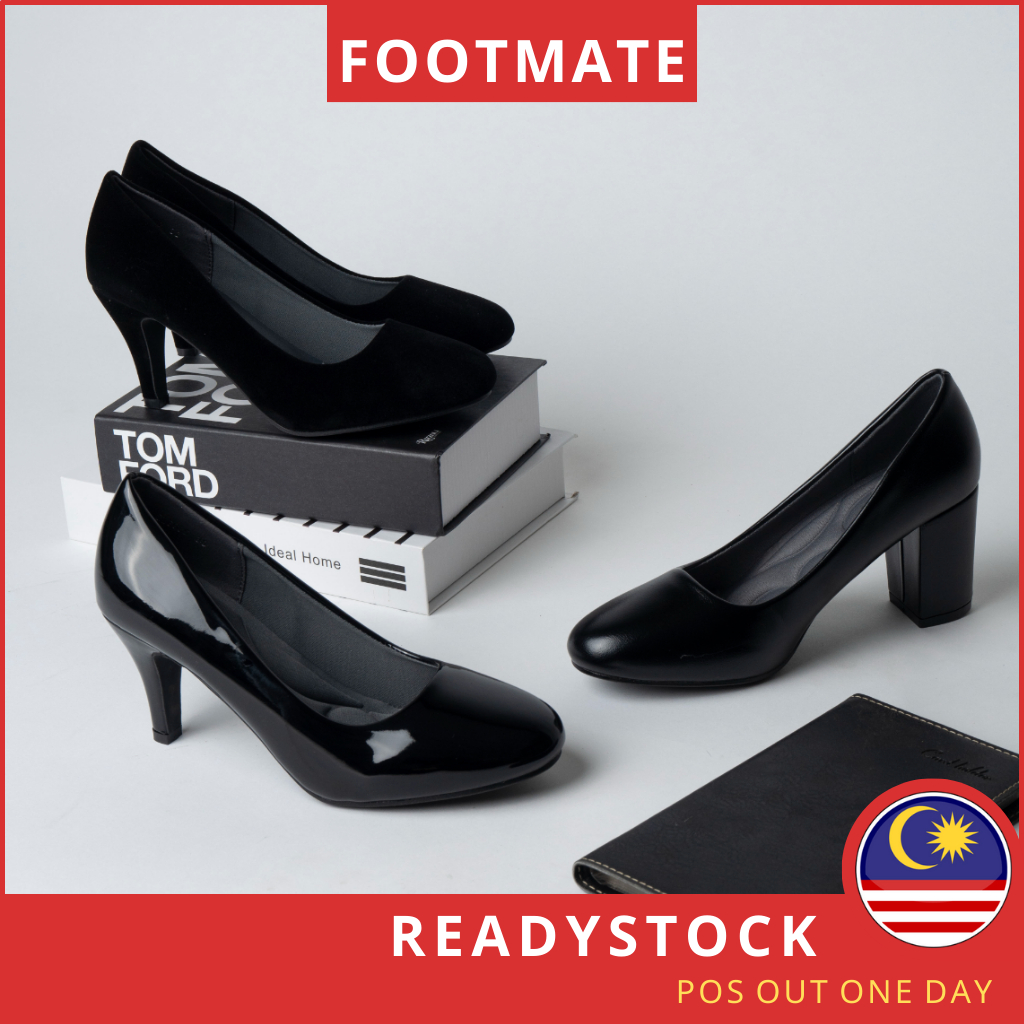 Footmate Women Heels Women Black Heels Kasut Tinggi Perempuan