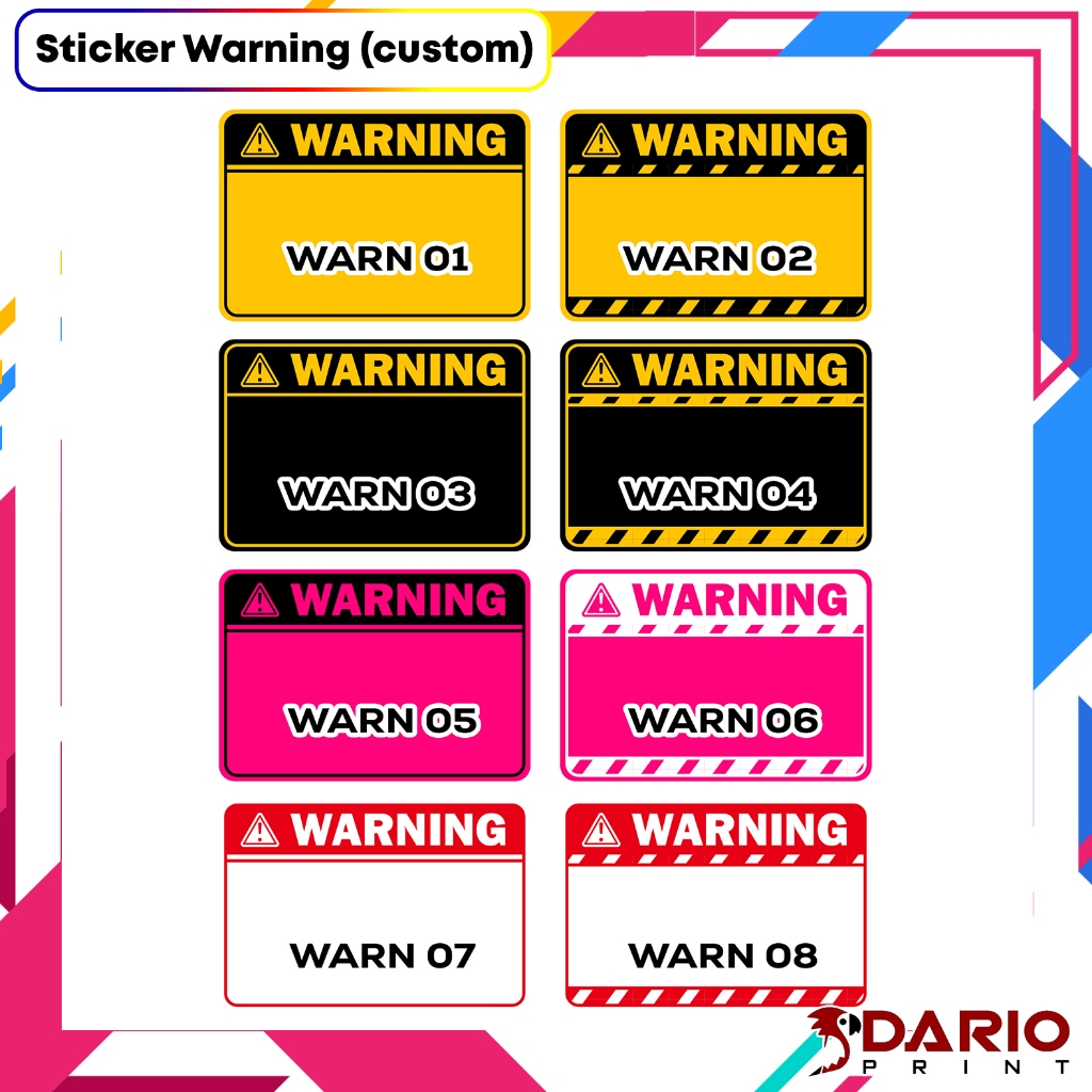 Custom Sticker Warning | Shopee Malaysia