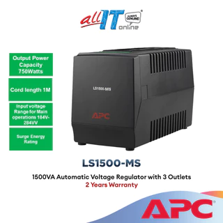 APC LS1500-MS AVR Line-R 1500VA, 240V, Automatic Voltage Regulator, 3 Universal Outlets with Surge Protection