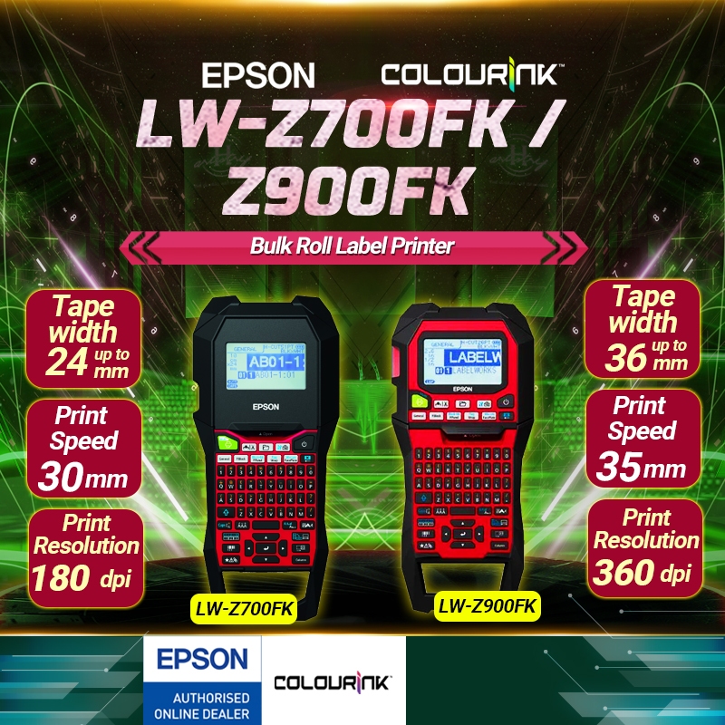 Epson Labelwork LW-Z700FK Z900FK Heat Shrink Industrial Sticker QR ...