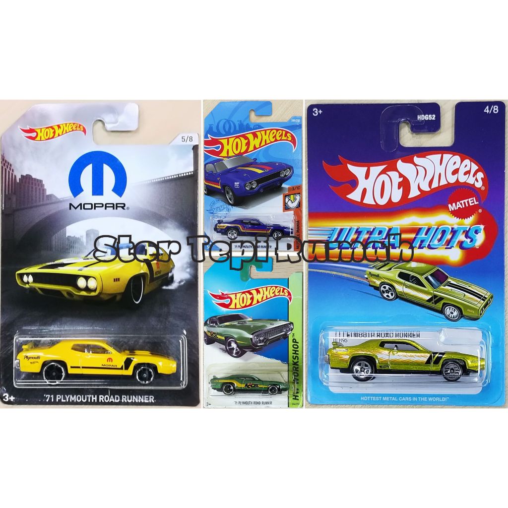 Hot Wheels 71 Plymouth Road Runner HW 1971 Muscle Mania Workshop Mopar Ultra Hots Shopee Malaysia