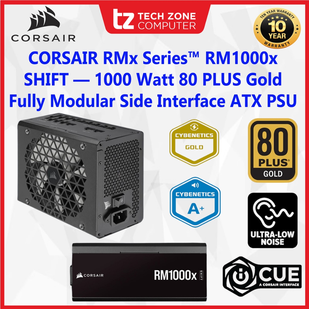 CORSAIR RMx Series™ RM1000x SHIFT 1000 Watt 80 PLUS Gold Fully Modular ...