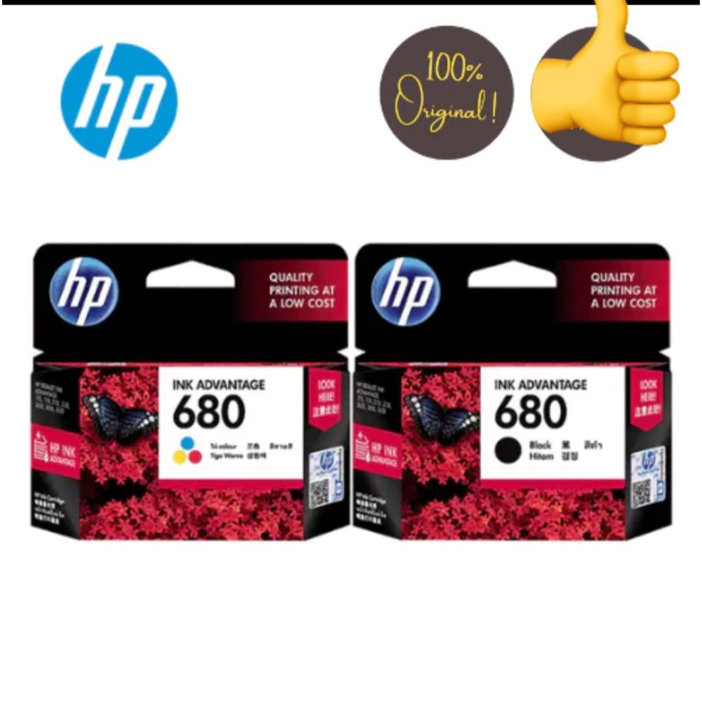 HP 680 BLACK/COLOUR INK CATRIDGE | Shopee Malaysia