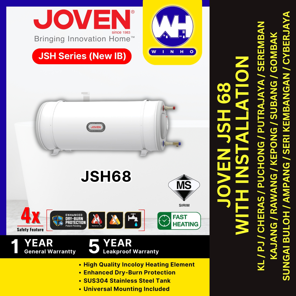 [DELIVERY & INSTALL] Joven Storage Water Heater, JSH Series, JSH68, 68
