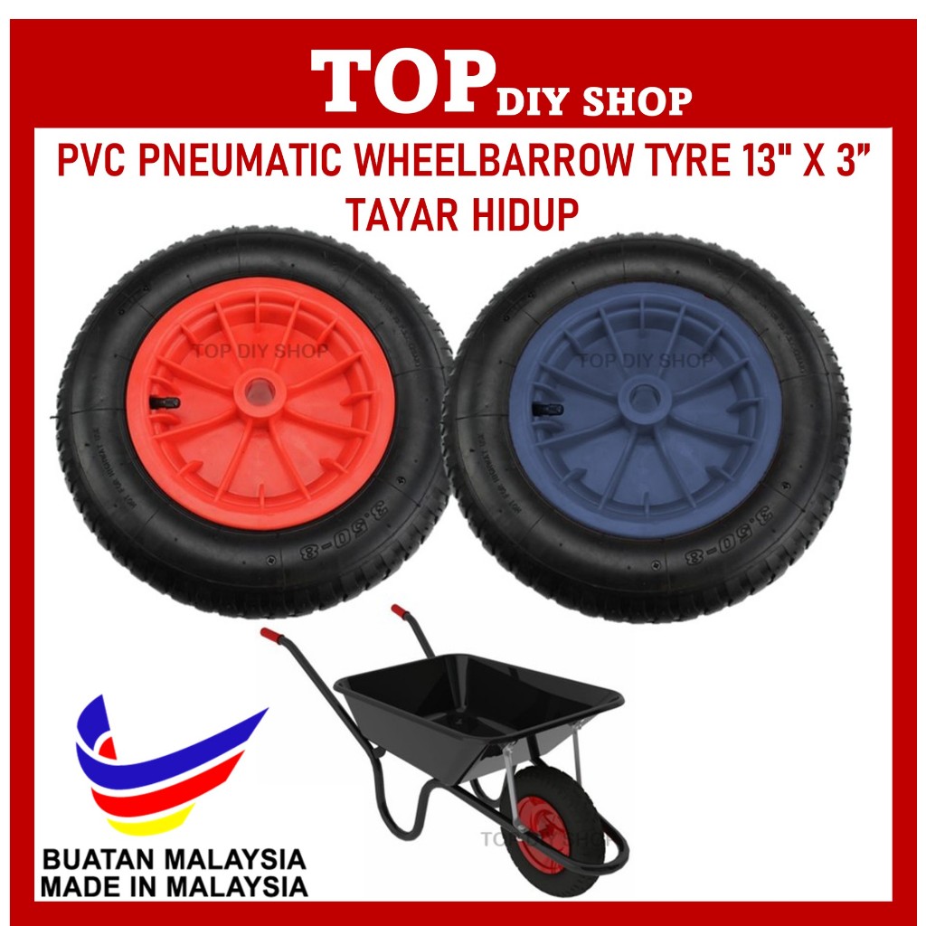 13 X 3 Heavy Duty Pvc Pneumatic Wheel Barrow Tyre Only Tayar Kereta Sorong Tayar Tube 9487