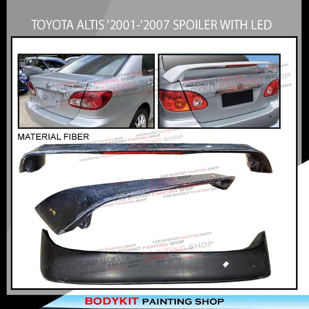 TOYOTA ALTIS 2001-2007 TRD STYLE REAR TRUNK SPOILER LIP WITH LED ...