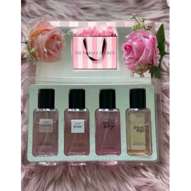 Set Hantaran V!ctoria Secret Fragrance Authentic Mist Set Minyak wangi ...