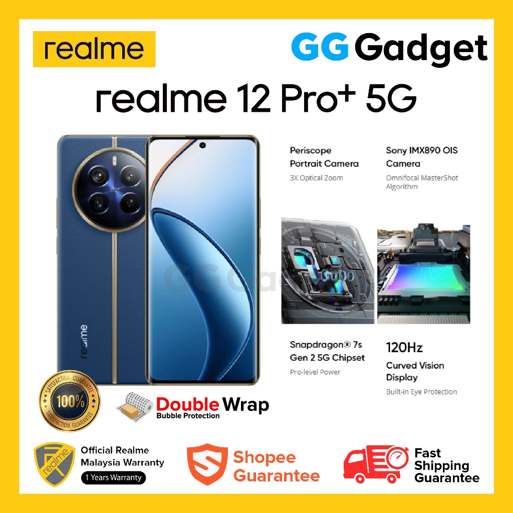 realme 12 Pro+ 5G (12+12GB+512GB) realme Malaysia Warranty - 120x Zoom ...