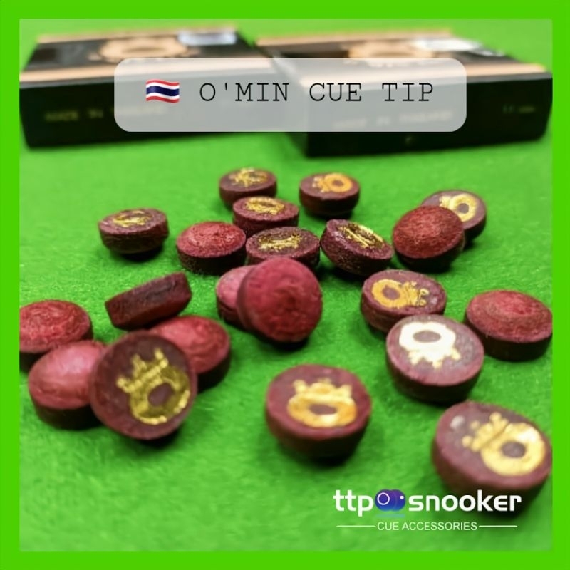 Original O'MIN thailand 🇹🇭 red snooker double layer cue tips (10&11mm ...