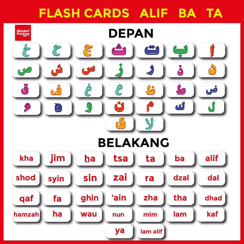 FC010_Alif Ba Ta Flash Card for Baby Belajar Jawi Cara Mudah Jawi