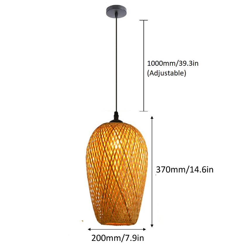 Lampu Rotan Muji Bamboo Pendant Light Restaurant Rattan Lamp Chandelier ...