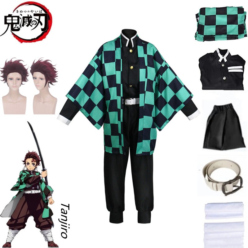 Anime Demon Slayer Kimetsu No Yaiba Cosplay Costume Kamado Tanjiro Suit ...