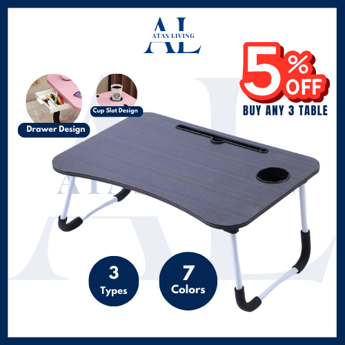 🔷ATAS🔷 Foldable Anti-slip Laptop Study Table Drawer Notebook ...