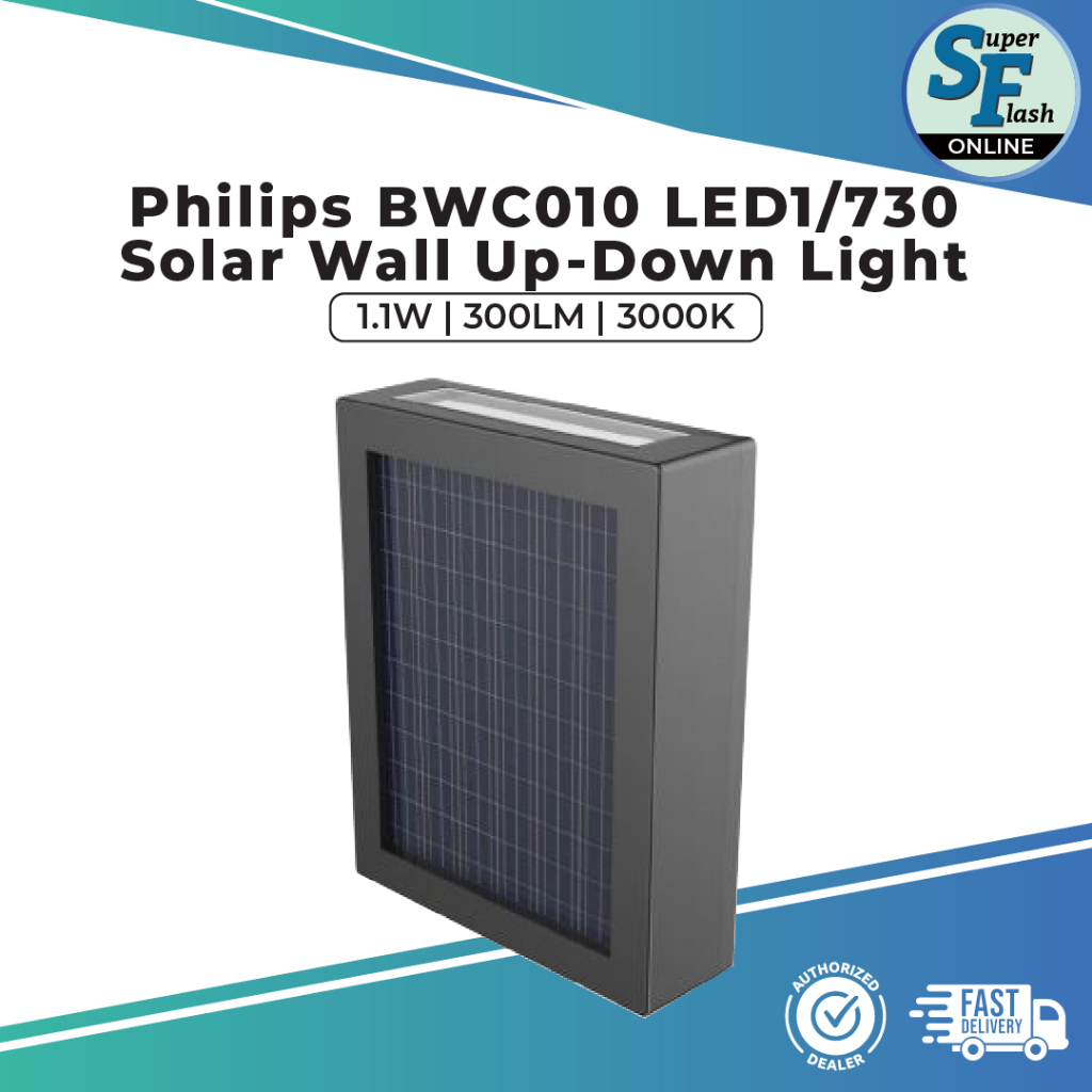 PHILIPS BWC010 LED1/730 Solar Wall Up-Down Light 3000K Warm White ...