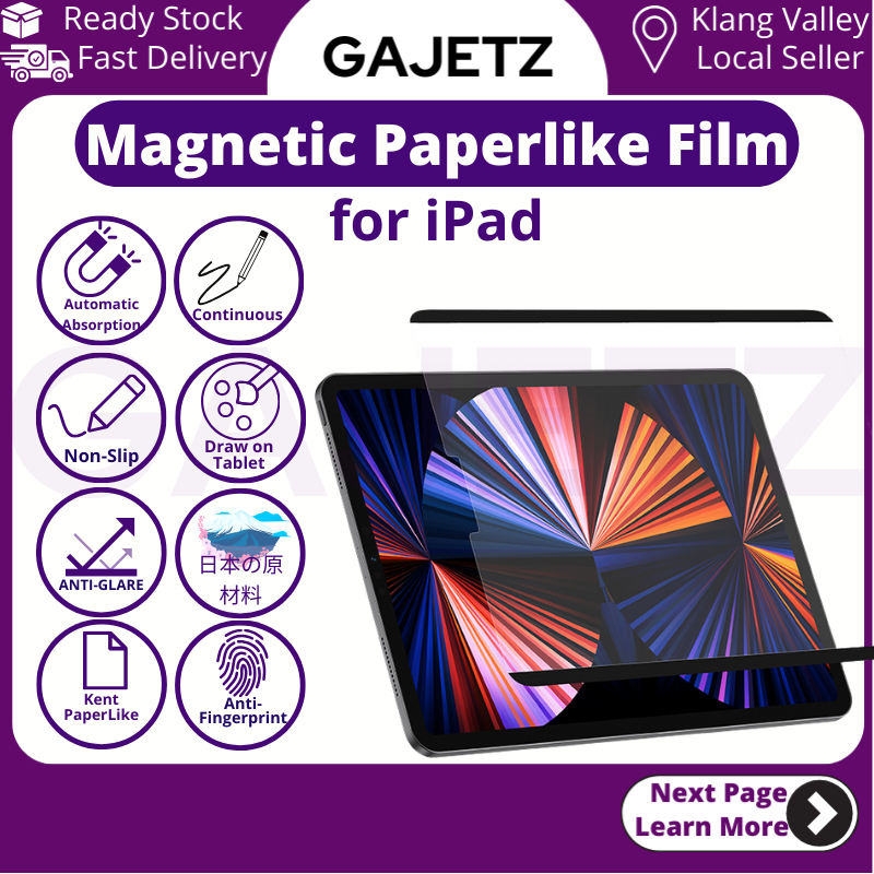 Japan Material PaperLike Removable Screen Protector for iPad
