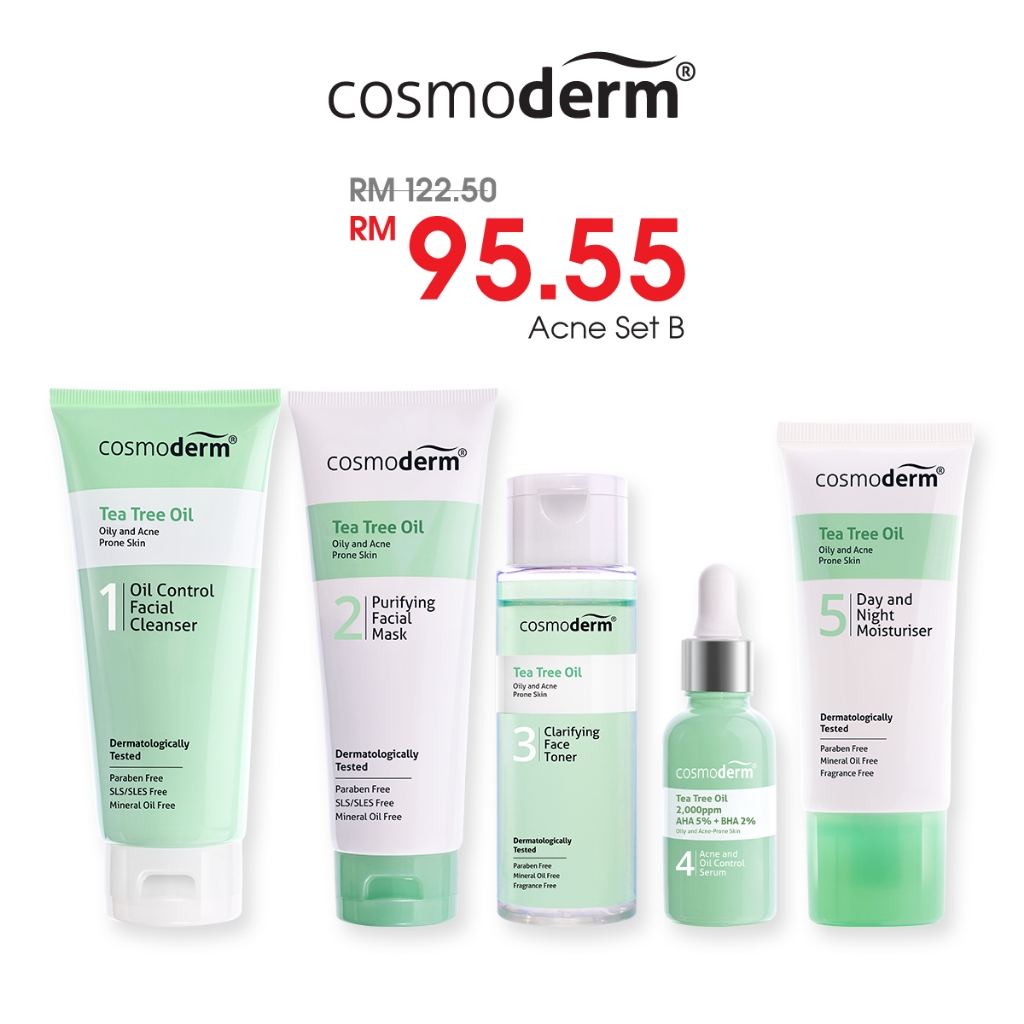 Cosmoderm Tea Tree Oil Acne Set B Shopee Malaysia