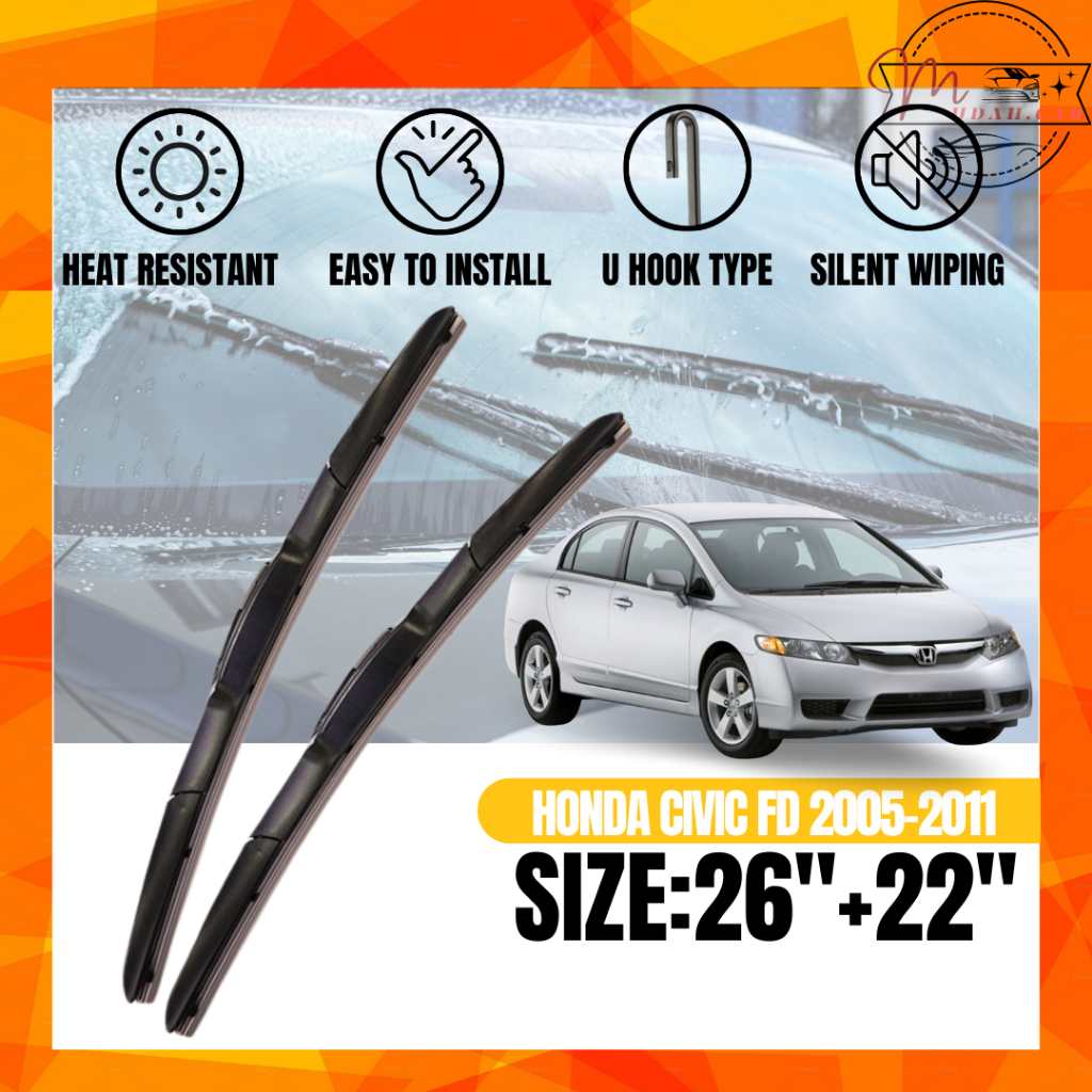 1 SET WIPER BLADE CAR WINDSHIELD WIPER FOR HONDA CIVIC FD 20052011 (26