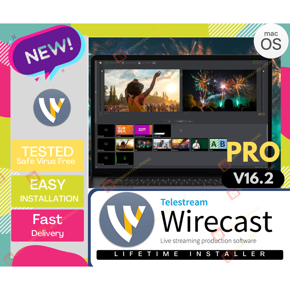 Telestream Wirecast 16.2 [Intel/M1/M2/M3 Silicon] Lifetime Full