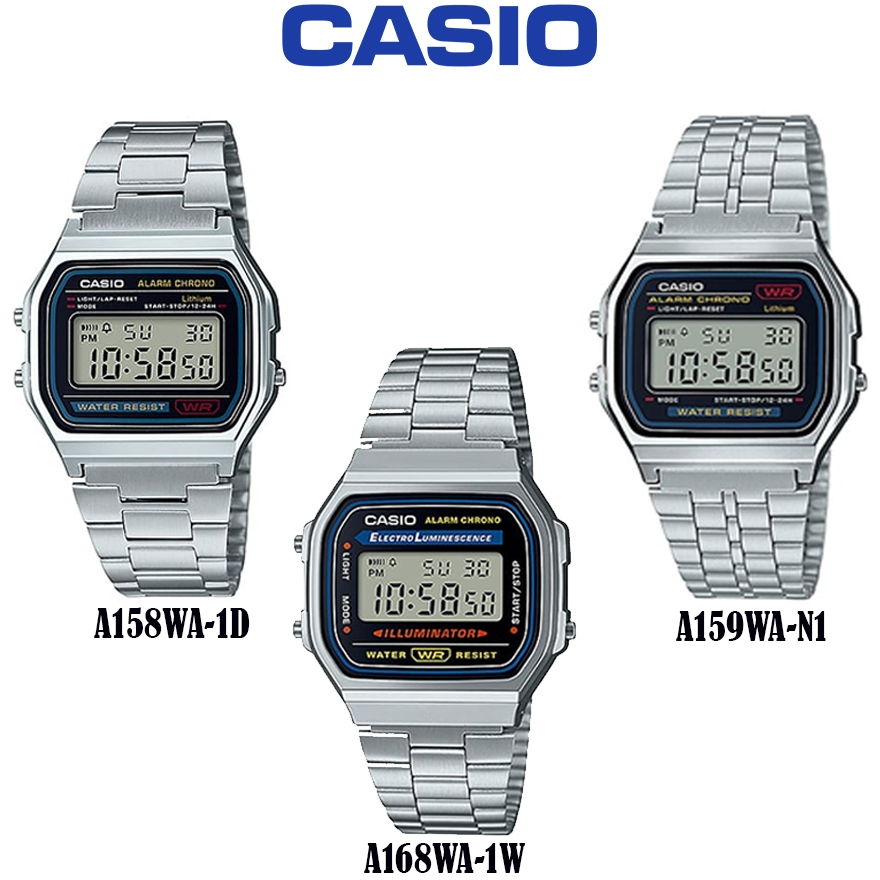 Casio Vintage Series Unisex Watch A158WA/A159WA/A159W/A168WA | Shopee ...