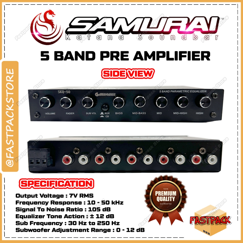 SAMURAI KATANA SOUNDBAR 5 Band Parametric Preamp Amplifier Equalizer