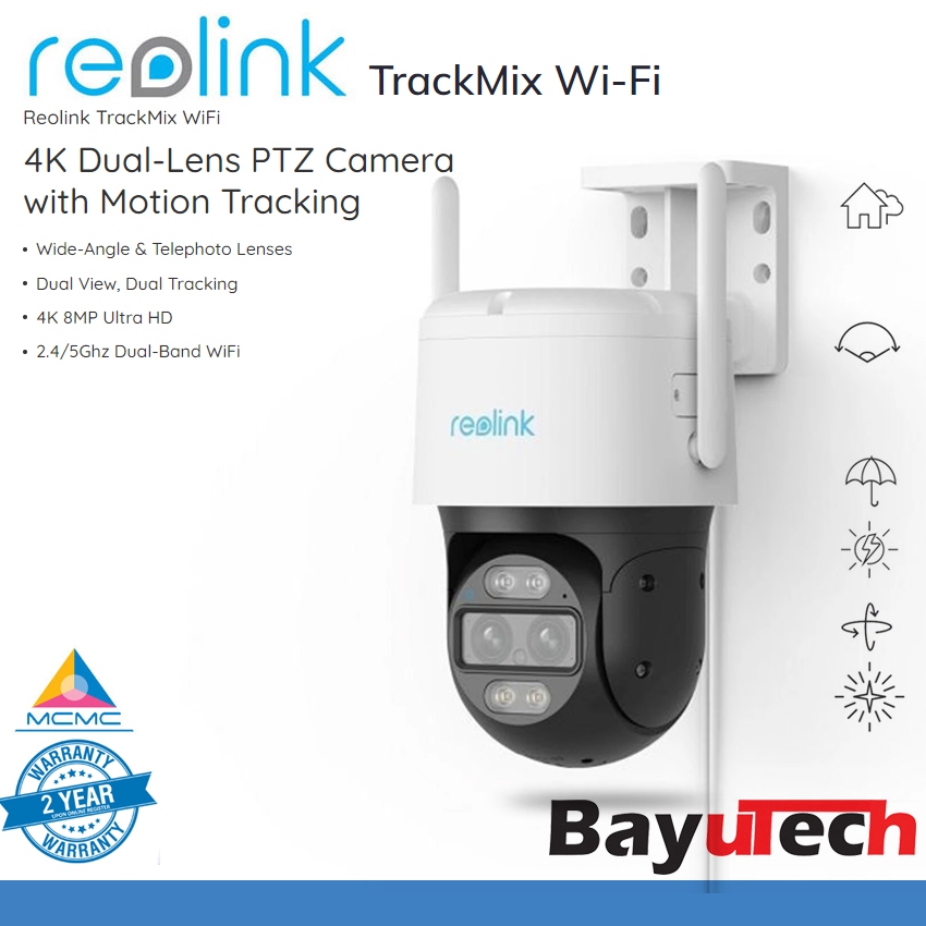 Reolink TrackMix WiFi 8M 4K Dual Lens CCTV AI Security Camera PTZ Auto ...