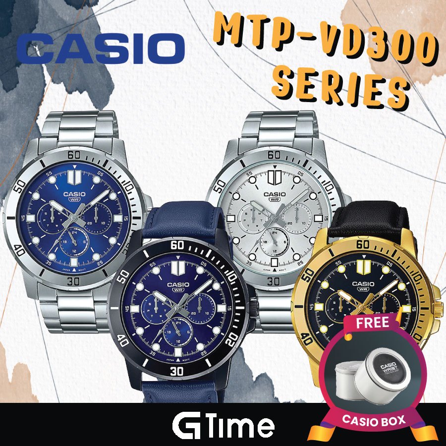 [ORIGINAL + 1YR WARRANTY] CASIO MTP-VD300 Men's Multifunction Quartz ...