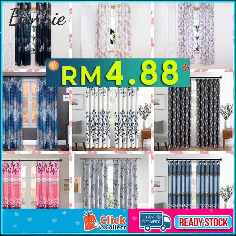 Langsir Tingkap Murah / Langsir Pintu Bilik / Hook & Rod 2IN1 Type