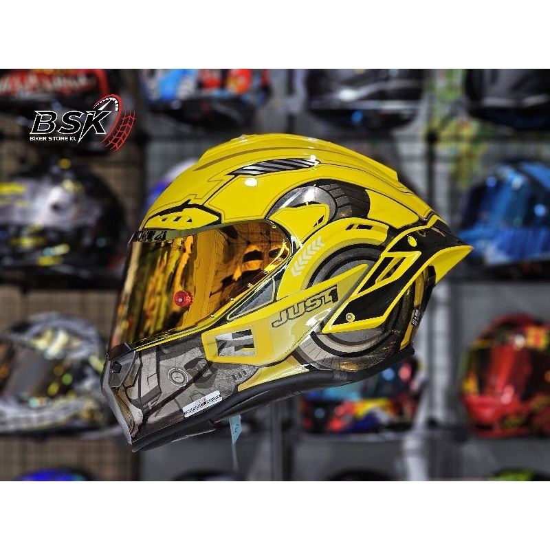 Original JUST1 Transformers Bumblebee Carbon Full Face Helmet Shopee