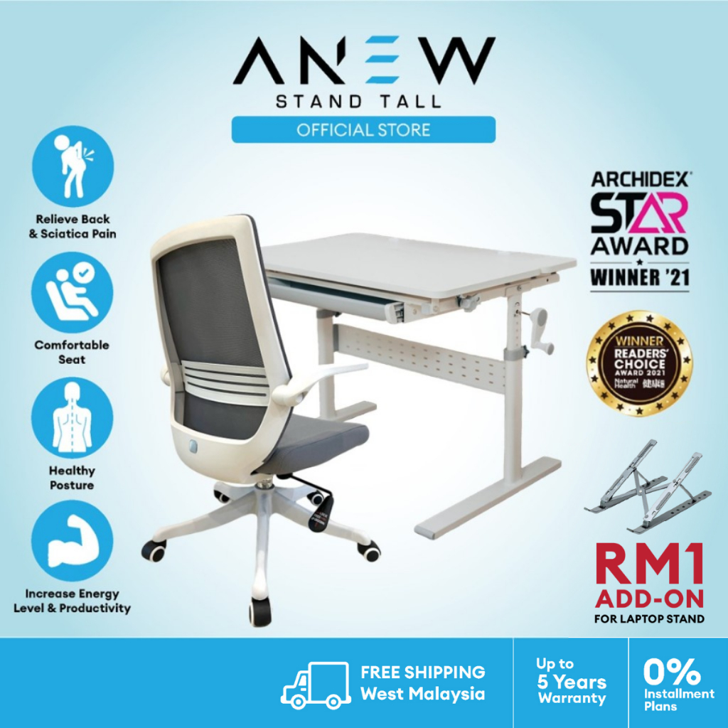 ANEW Back to School Bundle Ergonomic Kids Desk and Chair Set | Meja dan ...