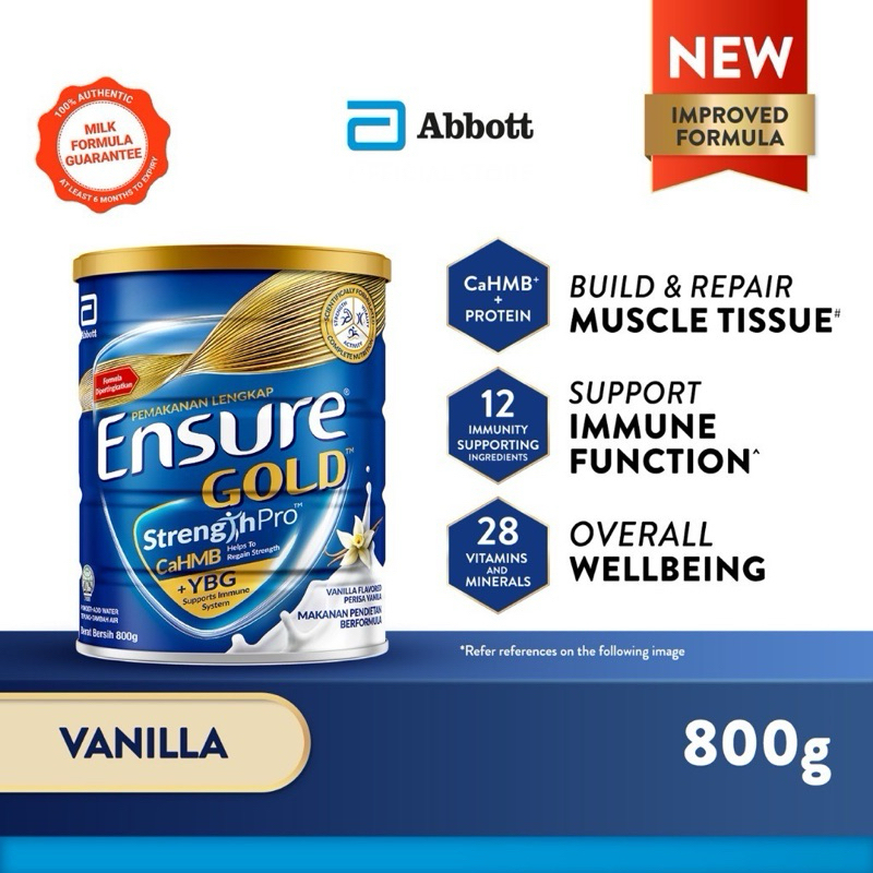 Ensure Gold Adult Complete Nutrition Vanilla Wheat Coffee Almond 800g 850g Exp 12 2024