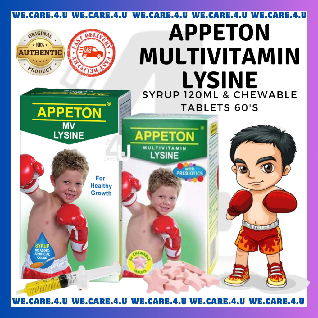 ~APPETON MULTIVITAMIN LYSINE SYRUP 120ML / WITH PREBIOTICS CHEWABLE ...