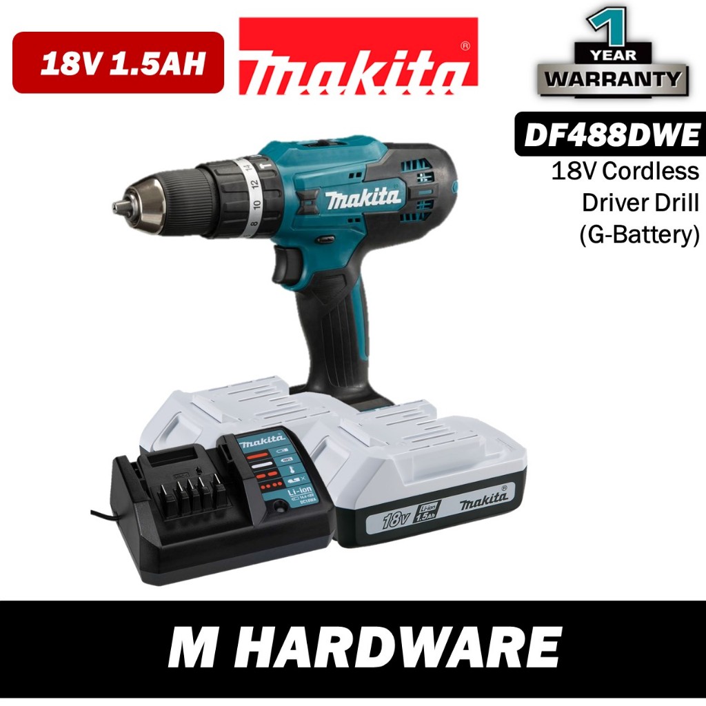Makita DF488DWE /DF488DZ 18V(G-Battery) Cordless Driver Drill 13mm (1/2 ...