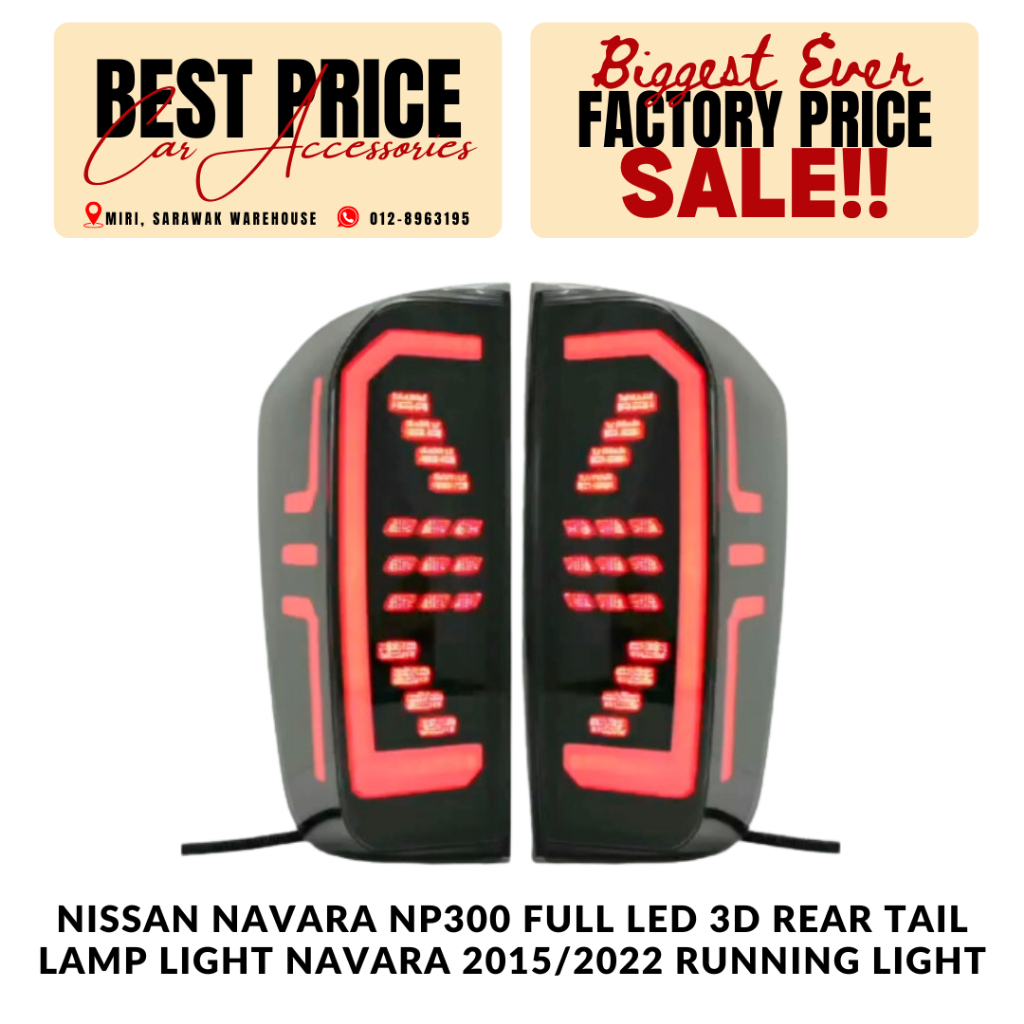 NISSAN Navara NP300 Full LED 3D Rear Tail Lamp Light Navara 2015/2022 ...