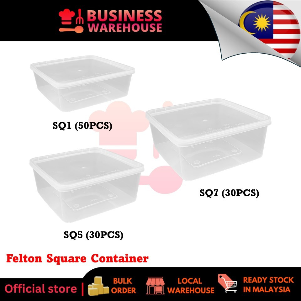 FELTON / TEKA SQ1 / SQ5 / SQ7 TAPAU SQUARE CONTAINER / KOTAK PLASTIK ...