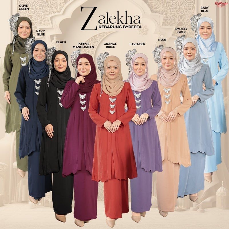 Kebarung Zalekha Mom & Kids ByReefa | Kebarung Muslimah | Raya 2024 ...