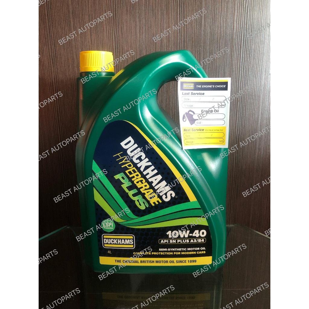 DUCKHAMS HYPERGRADE PLUS SEMI-SYNTHETIC 10W-40 MOTOR OIL API SN PLUS A3 ...