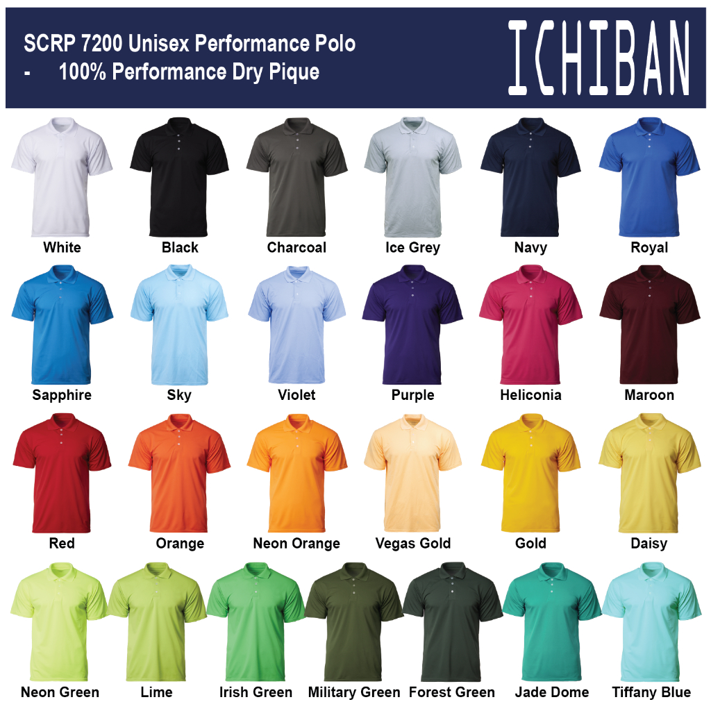 Dri Fit Polo Collar Short Sleeve Unisex T Shirt Microfiber Performance Dry Pique Kain Jersi Baju Sukan SCRP7200 Shopee Malaysia