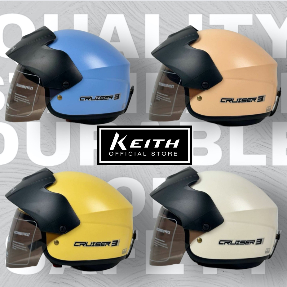 KEITH Cruiser V3 Half Helmet with Smoke Visor - SIRIM Certified *NEW ...