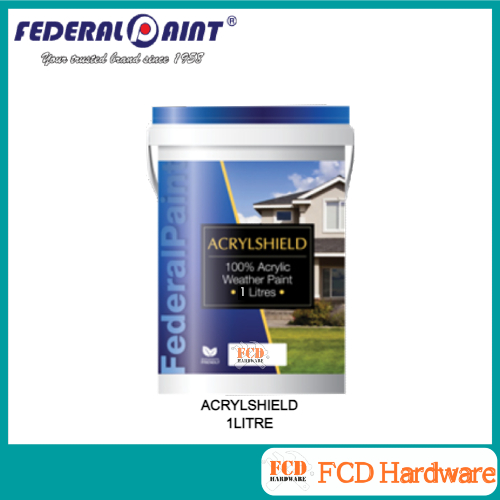[1Litre/White] FEDERAL PAINT Acrylshield Exterior Wall Paint / Weather