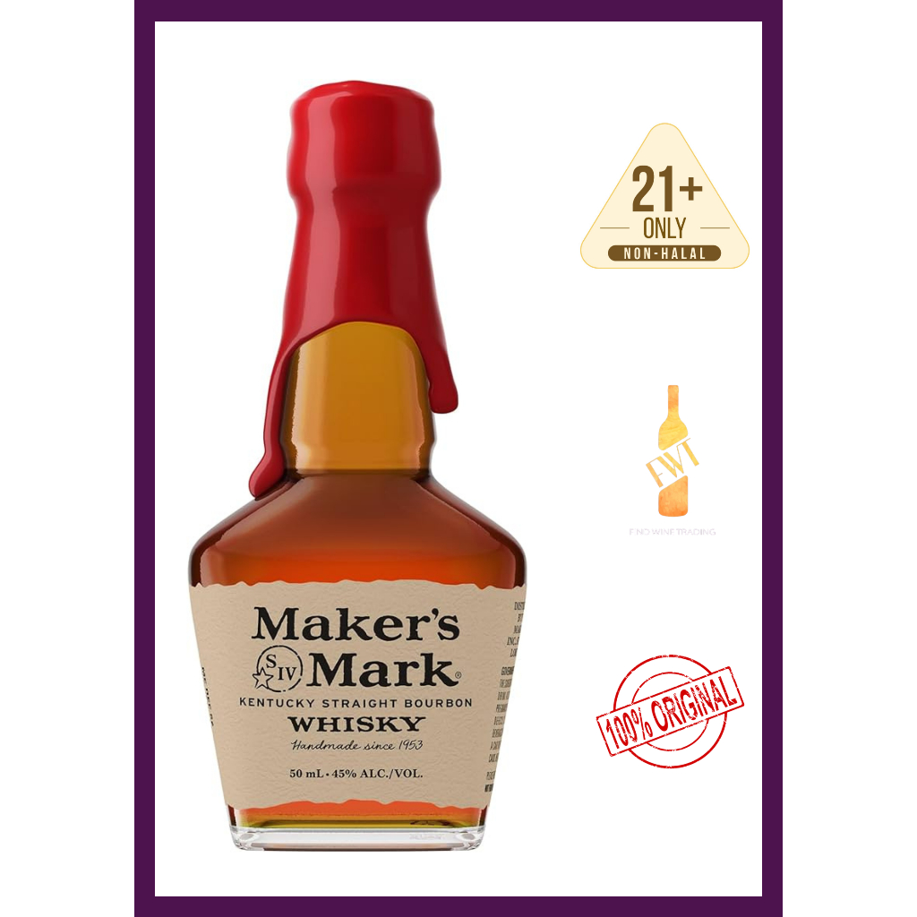 MAKER'S MARK KENTUCKY STRAIGHT BOURBON MINIATURE 50ML 45ABV PET BTL