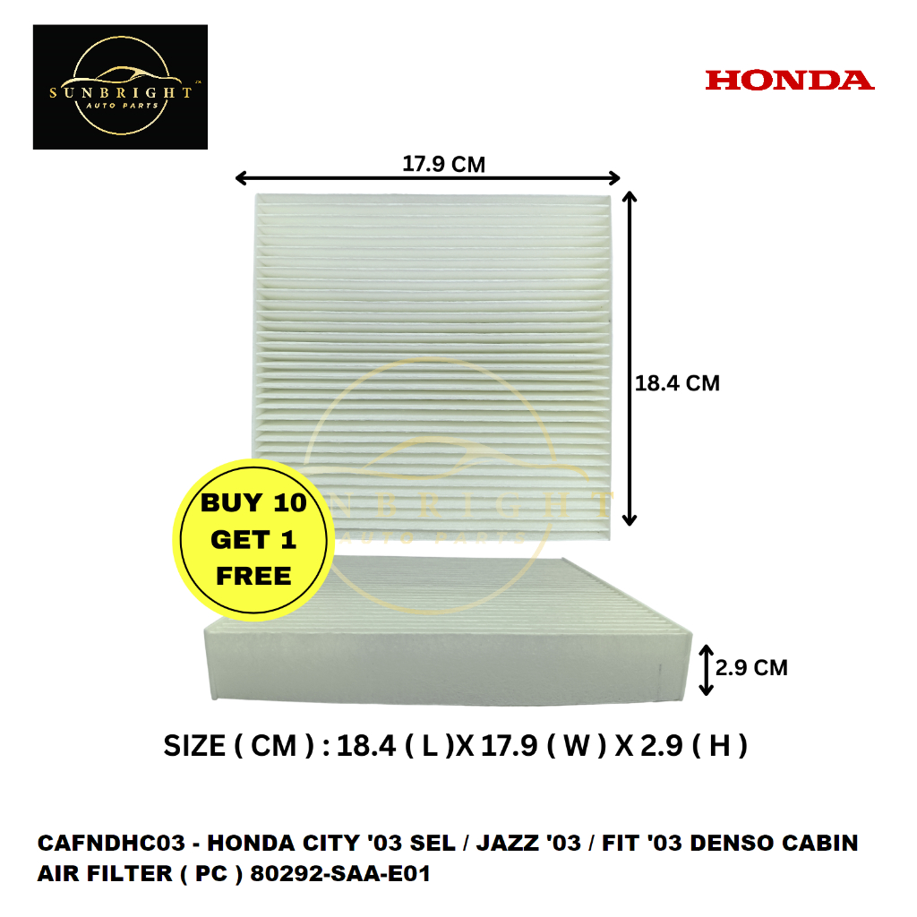 HONDA CITY '03 SEL / JAZZ '03 / FIT '03 DENSO CABIN AIR FILTER ( PC ...