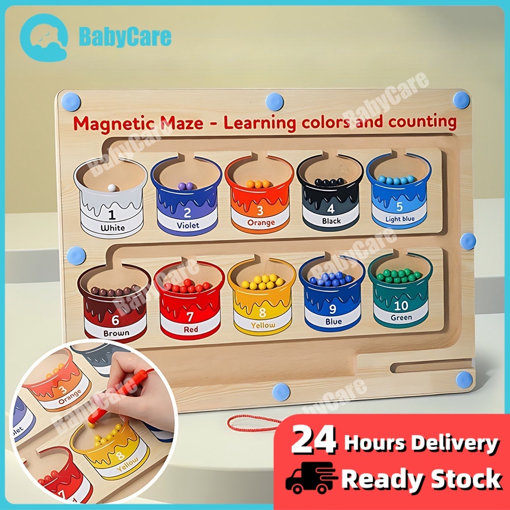 Magnetic Maze For Kids Fine Motor Toys Color Number Maze Montessori ...