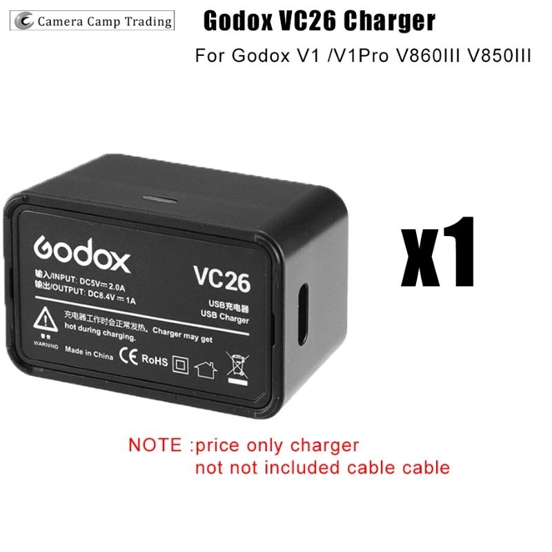 Godox VB26 VB26B VB30 WB100B Battery VC26 Charger for V860III V1 V1Pro ...