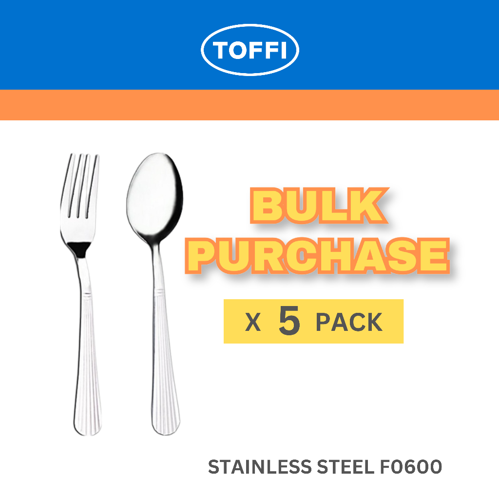 [Wholesale 5 pack] TOFFI Dessert/ Dining Fork and Spoon Stainless Steel ...